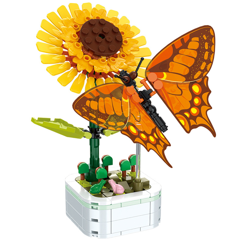 Bonsai Garden Lego - DIY мини-бабочка, насекомое, растение в горшке,