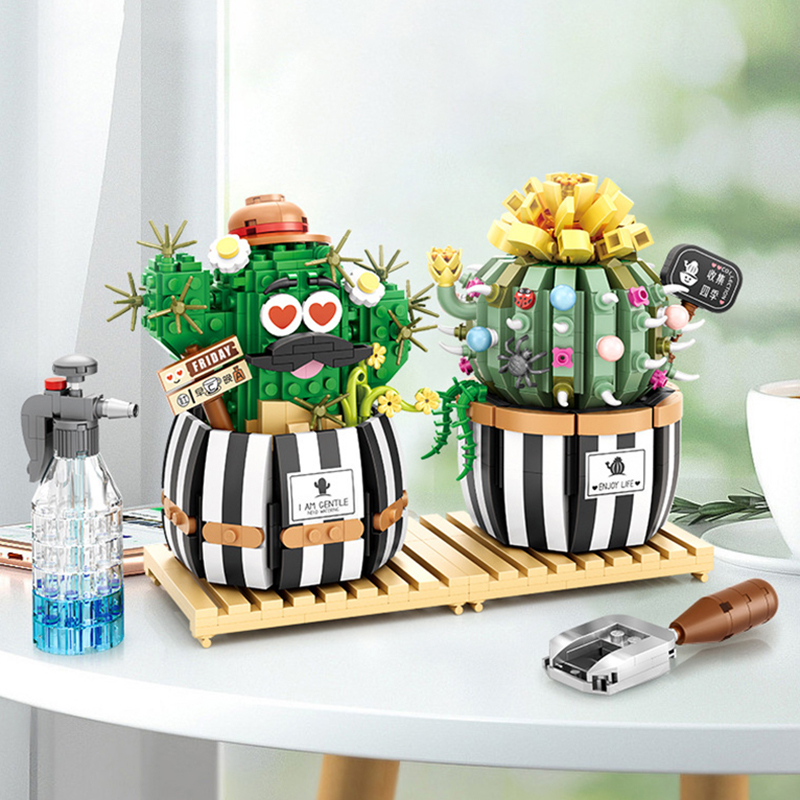 Bonsai Garden Lego - Креативные строительные блоки, сочный кактус, 3D