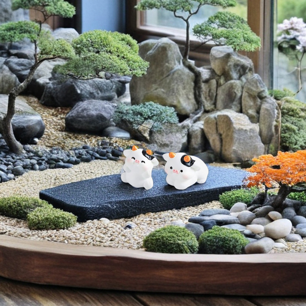Bonsai Garden For Desk - 10 миниатюрных фигурок коров из смолы